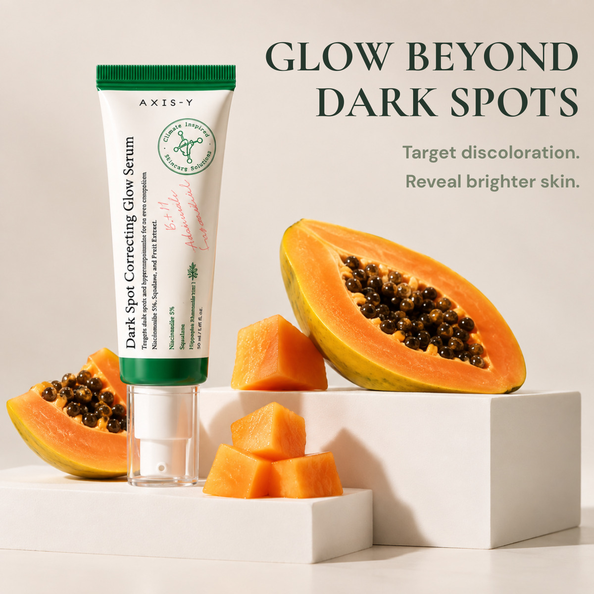 AXIS-Y Dark Spot Correcting Glow Serum | Niacinamide 5% Brightening Serum for Dark Spots & Uneven Skin Tone | 50ml