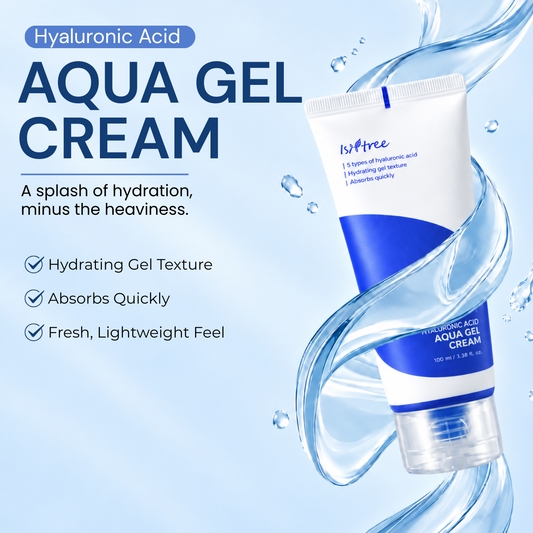 Isntree Hyaluronic Acid Aqua Gel Cream | Lightweight Hydrating Moisturizer with 5 Types of Hyaluronic Acid | 100ml