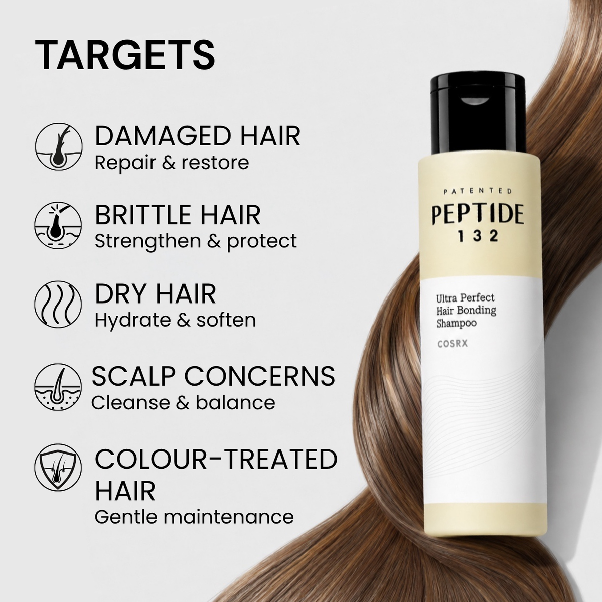 COSRX PEPTIDE 132 Ultra Perfect Hair Bonding Oil Serum | Lightweight Hair Repair & Shine Serum