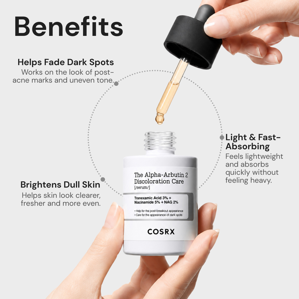 COSRX The Alpha-Arbutin 2 Discoloration Care Serum – 50ml | Brightening & Dark Spot Care Serum