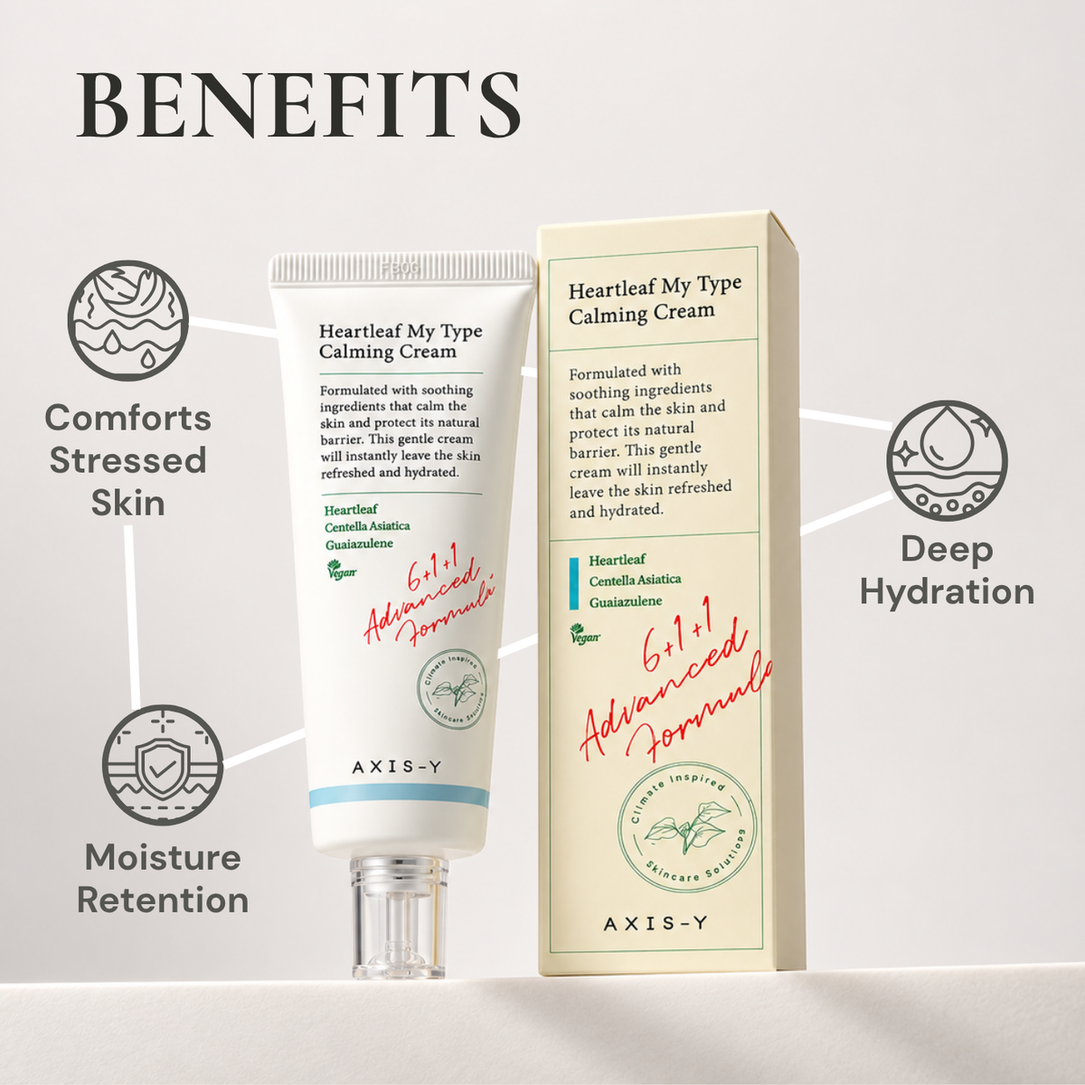 AXIS-Y Heartleaf My Type Calming Cream | Soothing & Hydrating Moisturizer for Sensitive Skin | 60ml