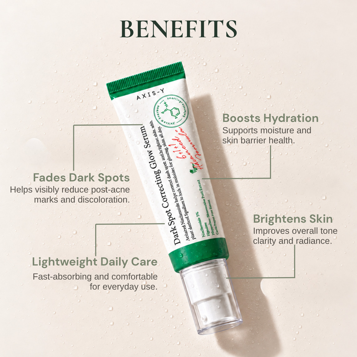 AXIS-Y Dark Spot Correcting Glow Serum | Niacinamide 5% Brightening Serum for Dark Spots & Uneven Skin Tone | 50ml