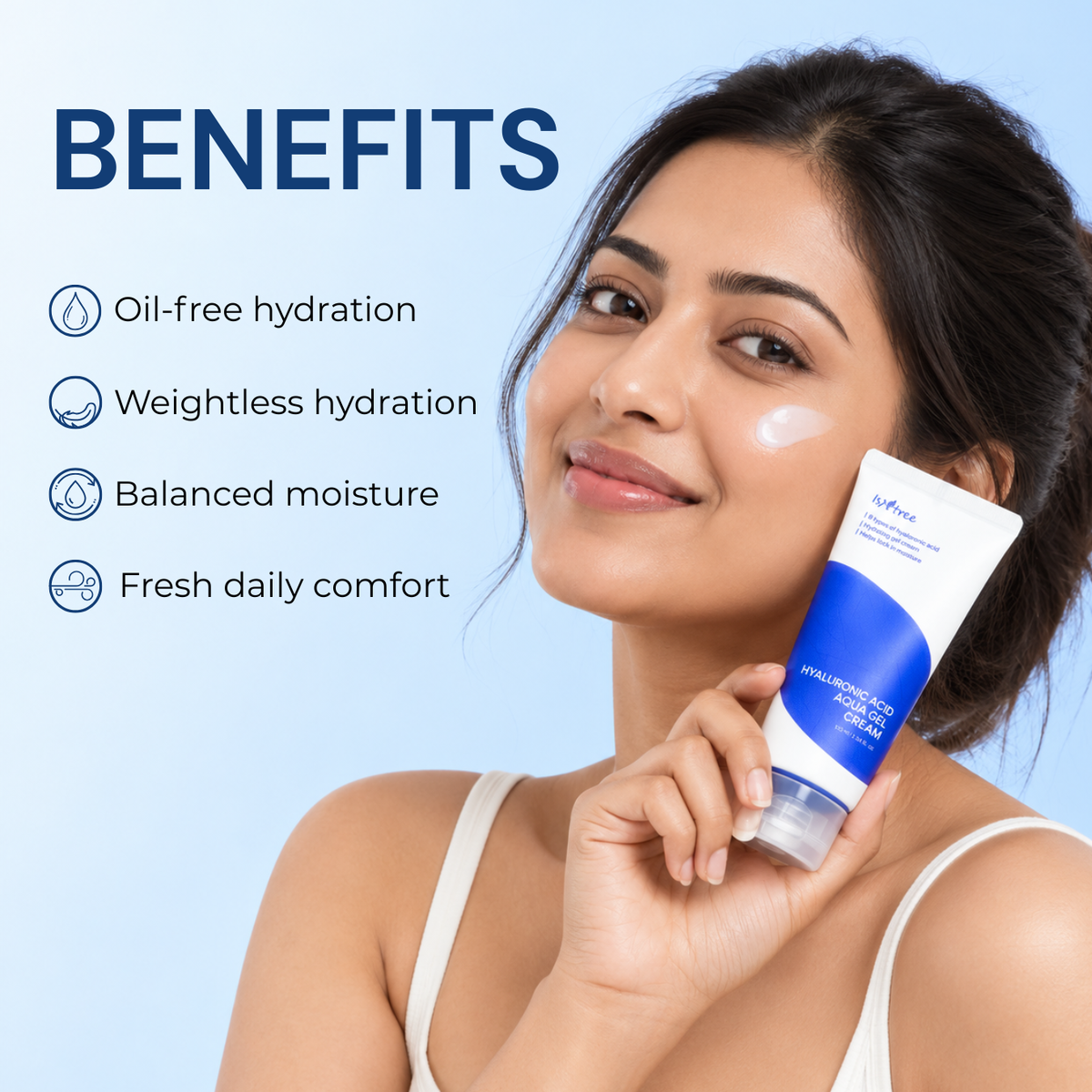 Isntree Hyaluronic Acid Aqua Gel Cream | Lightweight Hydrating Moisturizer with 5 Types of Hyaluronic Acid | 100ml