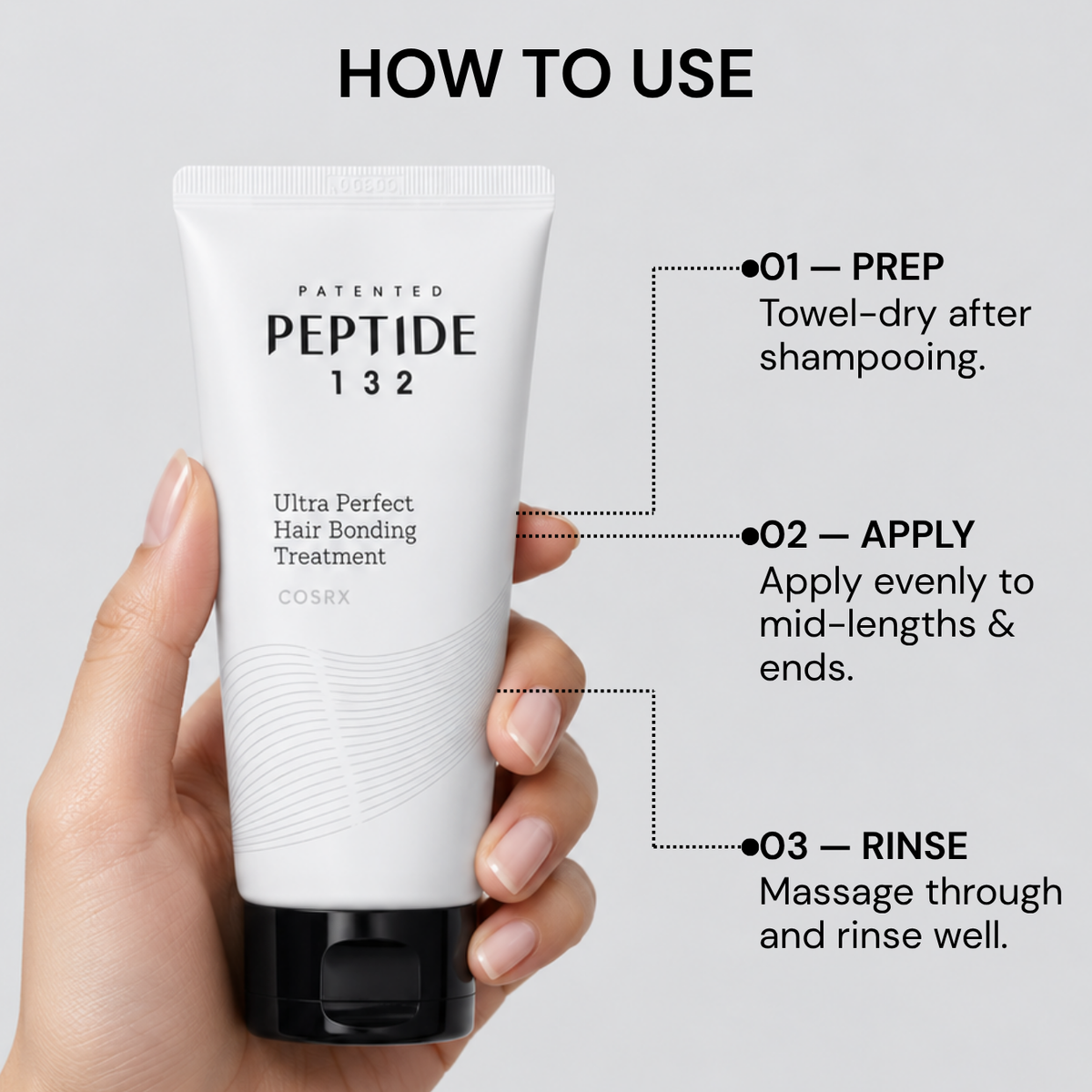 COSRX PEPTIDE 132 Ultra Perfect Hair Bonding Treatment | Intensive Repair & Strengthening Hair Mask
