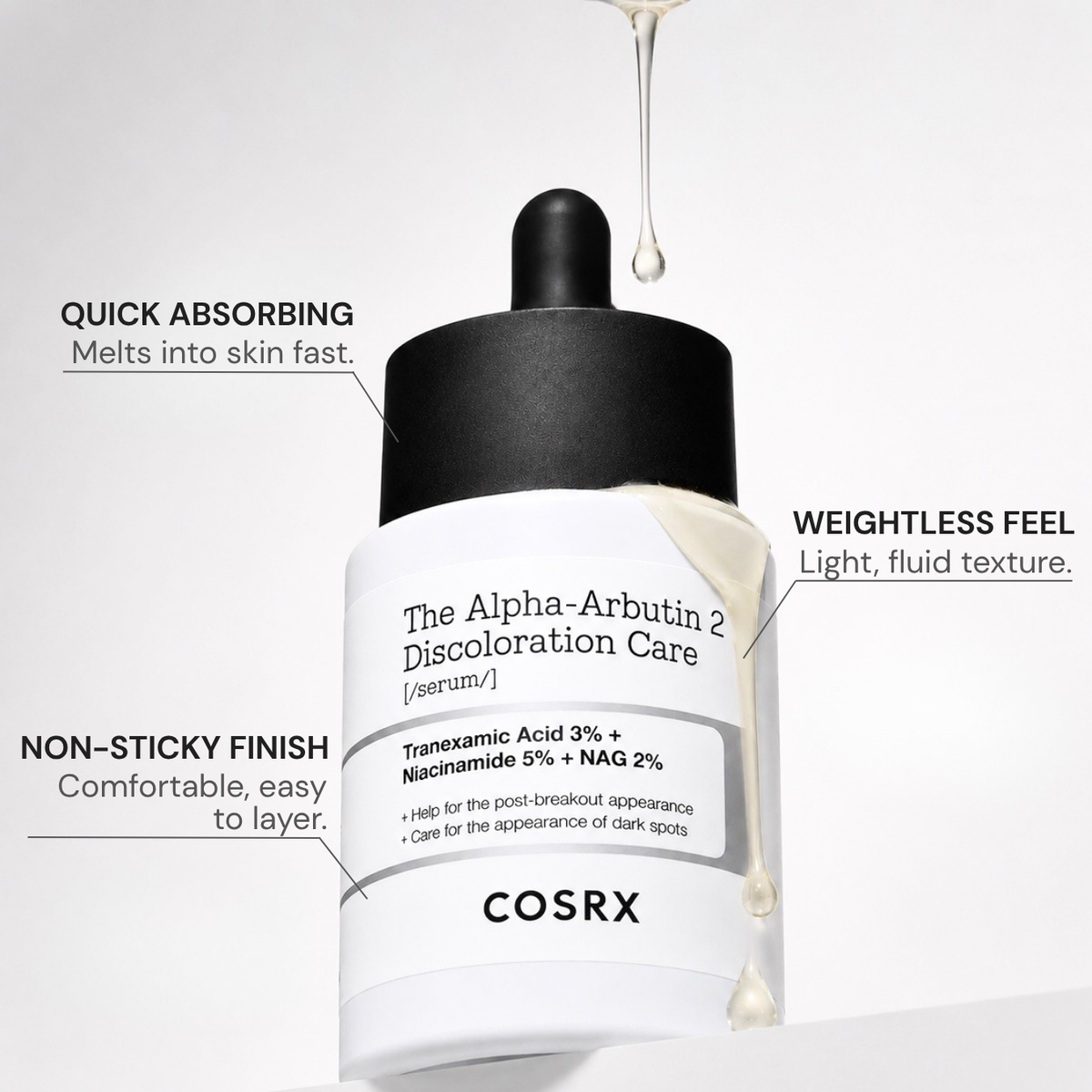 COSRX The Alpha-Arbutin 2 Discoloration Care Serum – 50ml | Brightening & Dark Spot Care Serum