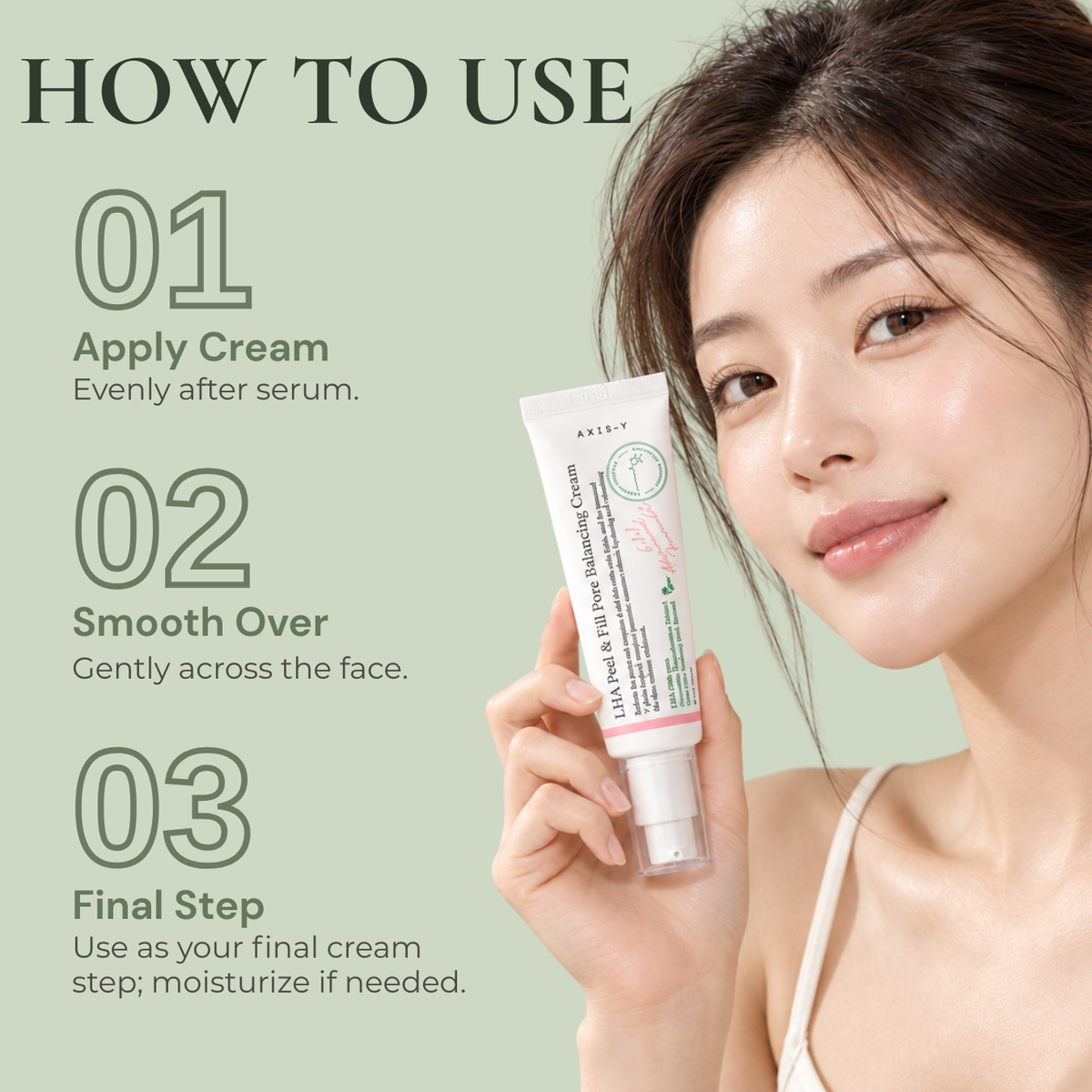 AXIS-Y LHA Peel & Fill Pore Balancing Cream | Hydrating Pore Refining Moisturizer | 80ml