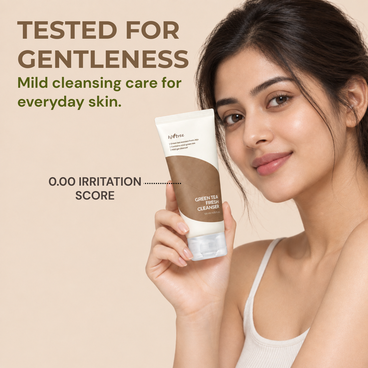 Isntree Green Tea Fresh Cleanser | Gentle Daily Gel Cleanser with Jeju Green Tea Extract | 120ml