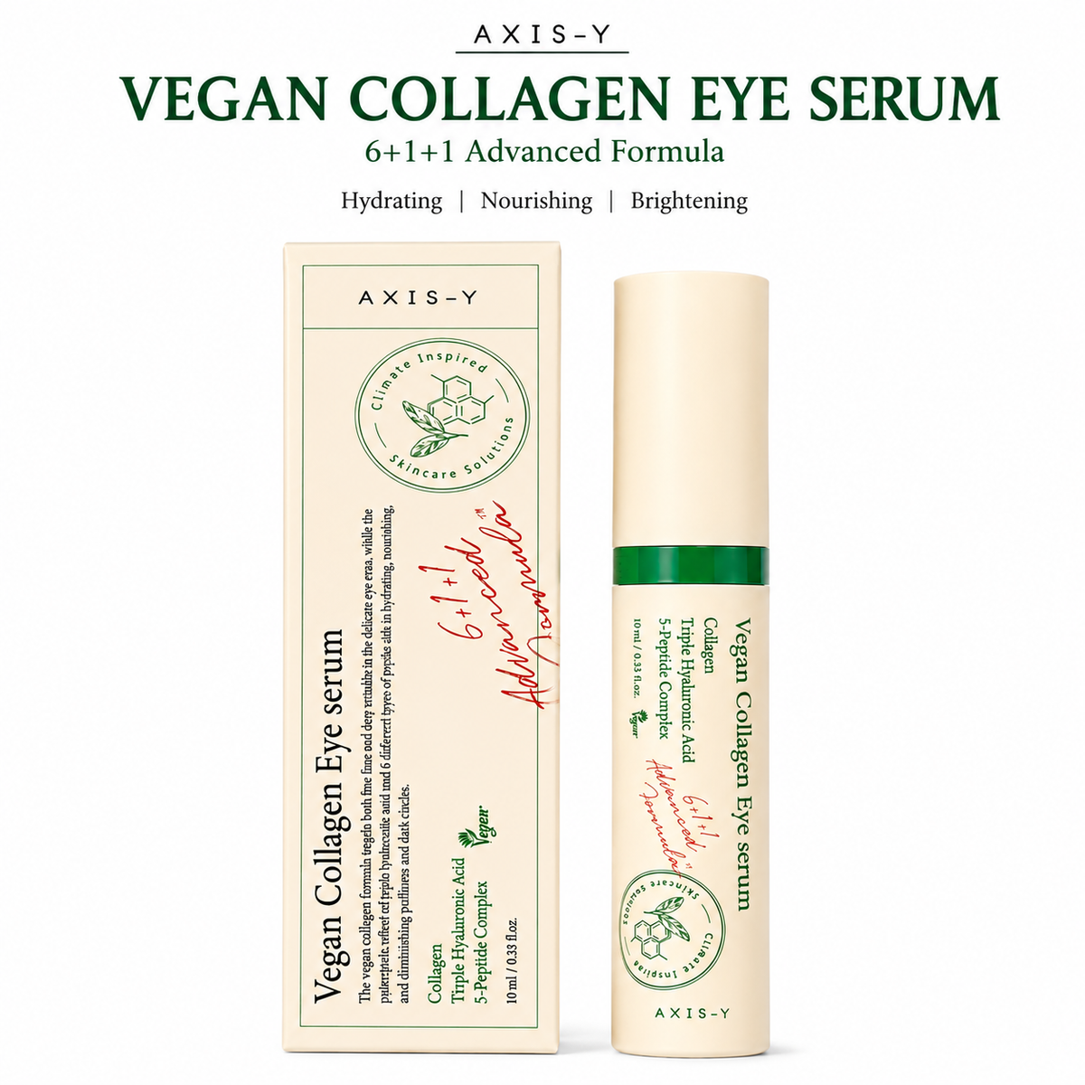 AXIS-Y Vegan Collagen Eye Serum | Brightening & Hydrating Eye Care | 10ml
