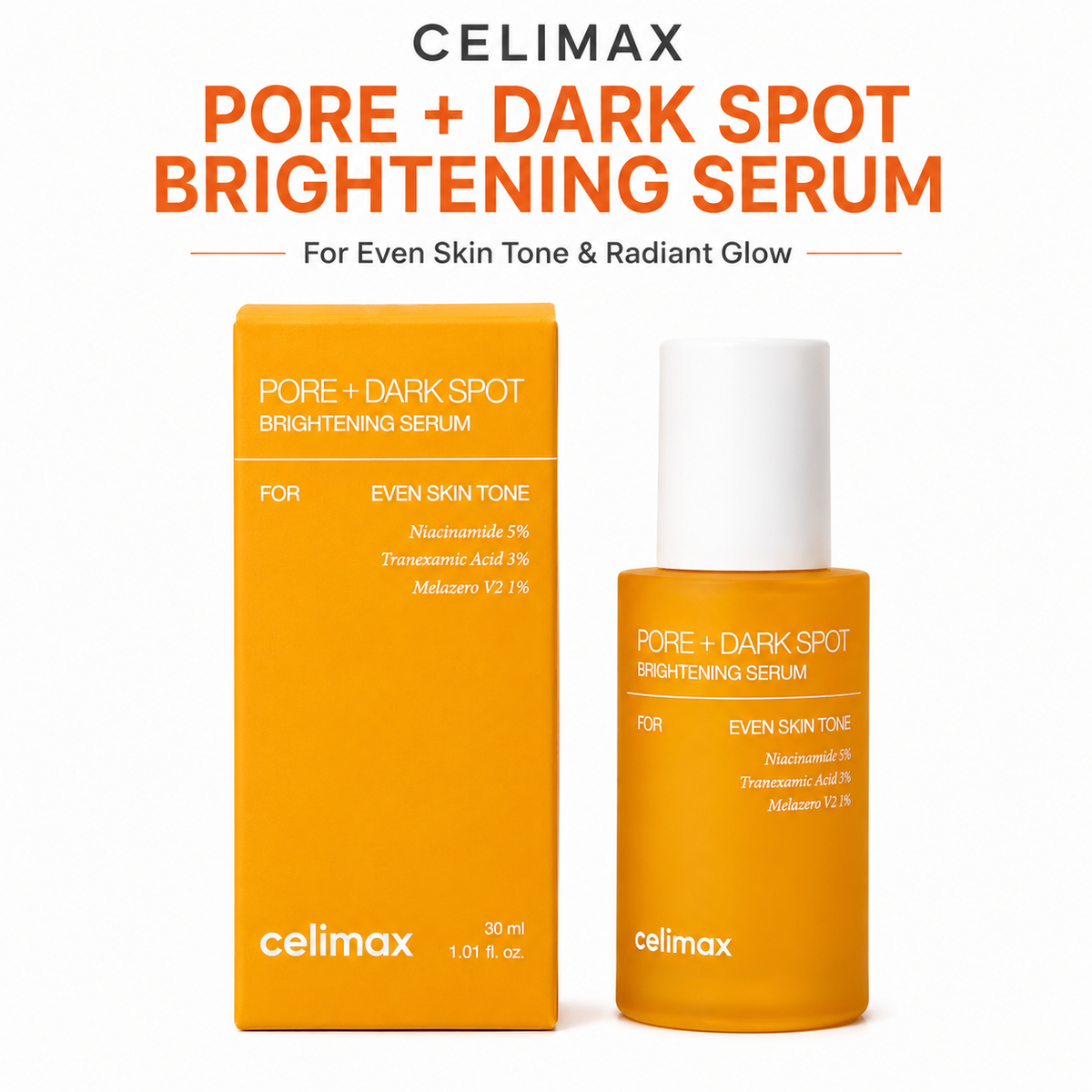 Celimax Pore + Dark Spot Brightening Serum | Niacinamide 5% & Tranexamic Acid 3% | 30ml