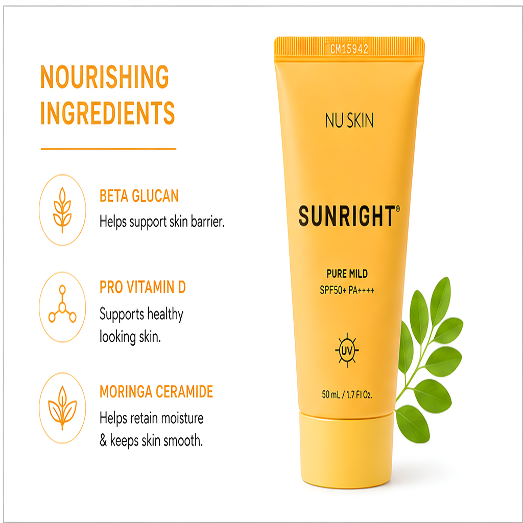 Nu Skin Sunright® Pure Mild Sunscreen SPF 50+ PA++++ | Lightweight Daily UV Protection | 50 mL