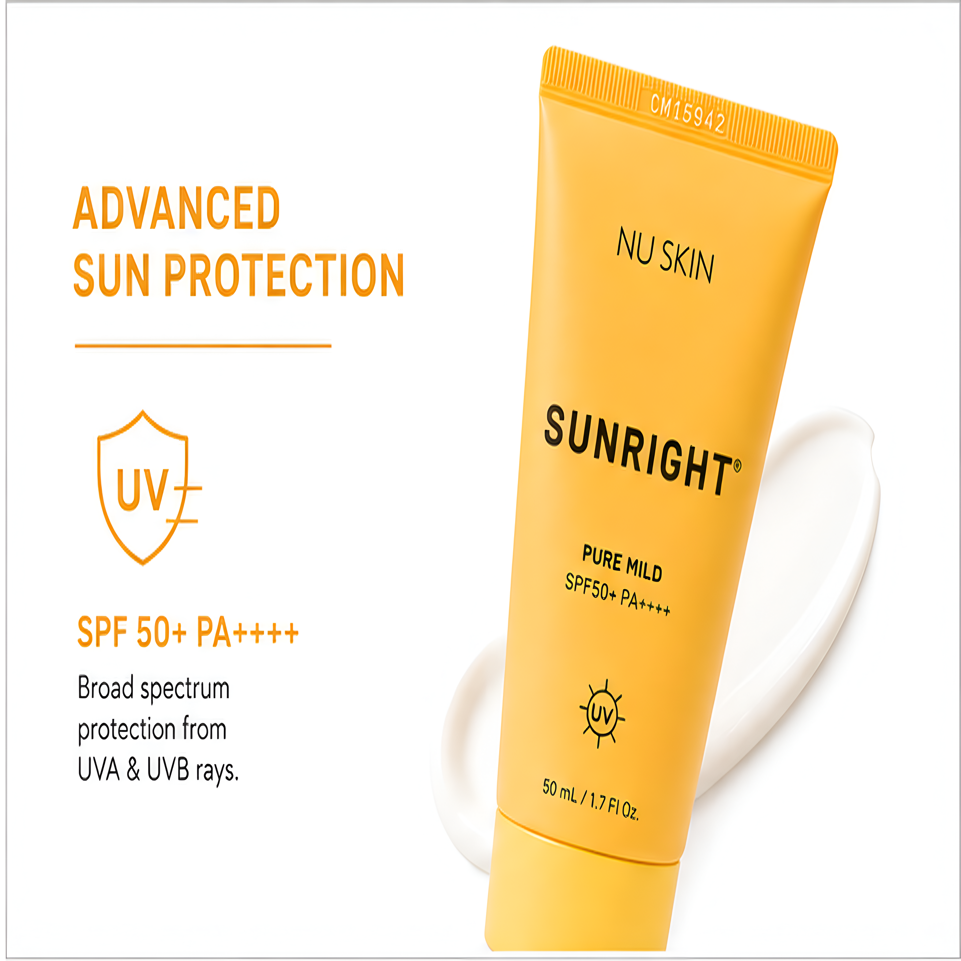 Nu Skin Sunright® Pure Mild Sunscreen SPF 50+ PA++++ | Lightweight Daily UV Protection | 50 mL