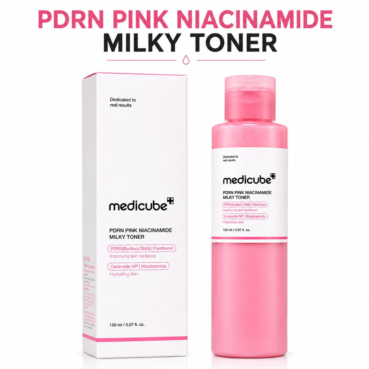Medicube PDRN Pink Niacinamide Milky Toner – Hydrating & Brightening Facial Toner | 150 ml