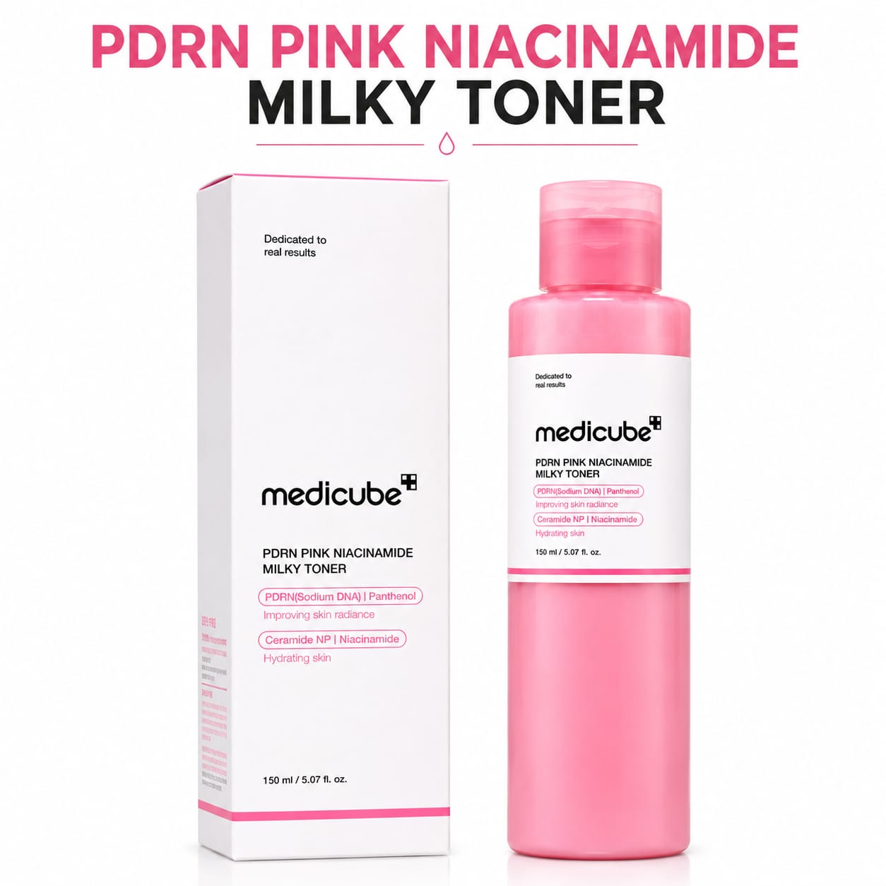 Medicube PDRN Pink Niacinamide Milky Toner – Hydrating & Brightening Facial Toner | 150 ml