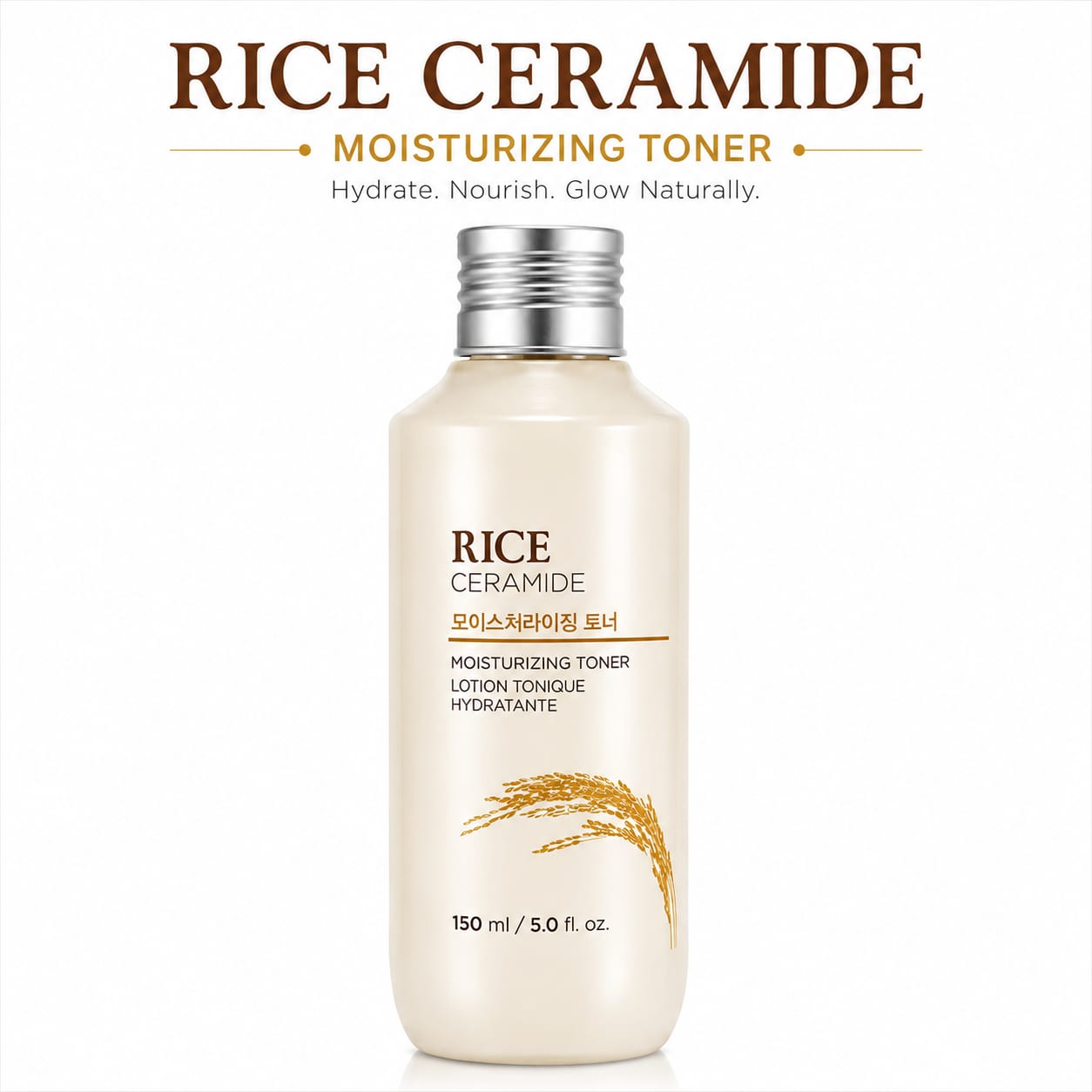 Rice Ceramide Moisturizing Toner | Deep Hydration & Skin Barrier Care | 150 ml