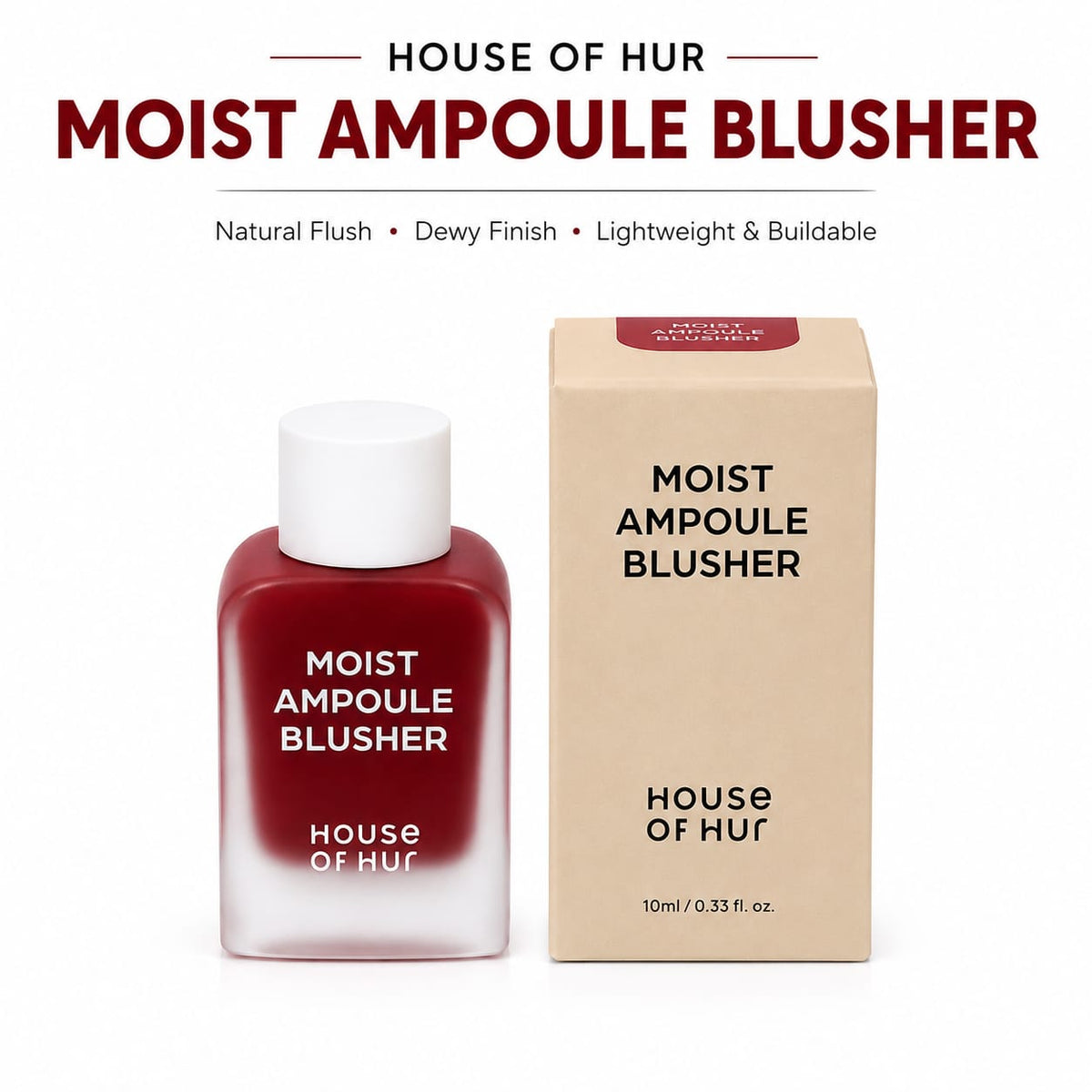 House of Hur Moist Ampoule Blusher – Hydrating Liquid Blush | Natural Dewy Finish | Lightweight & Buildable | 10ml